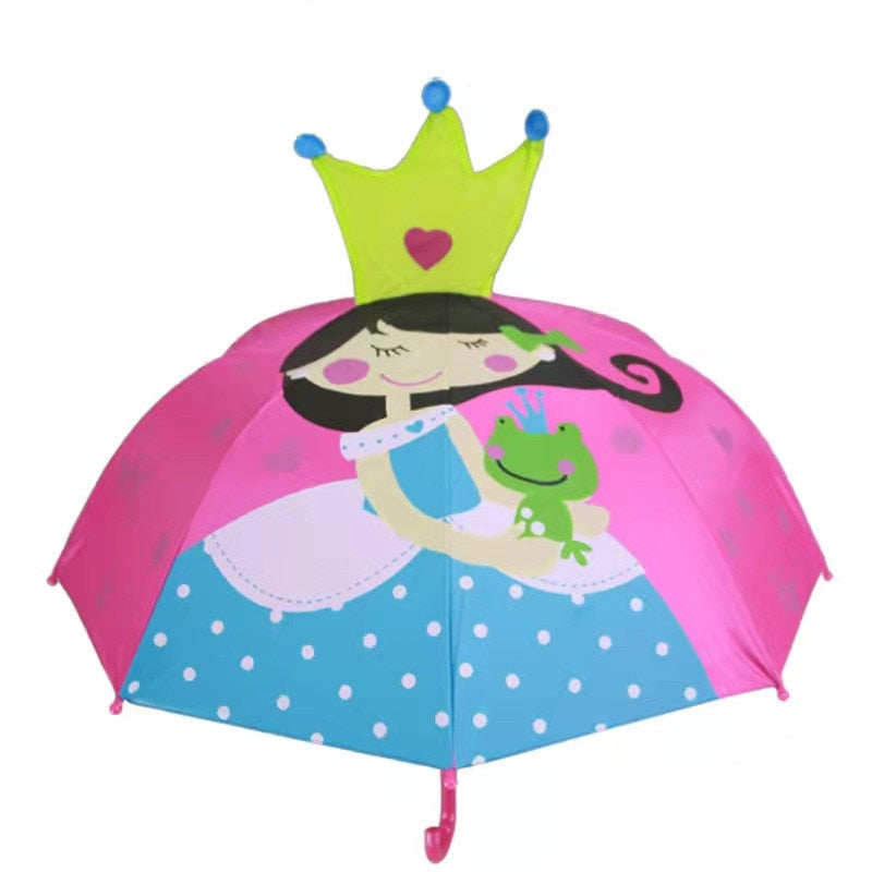 3-D Princess with Frog Umbrella