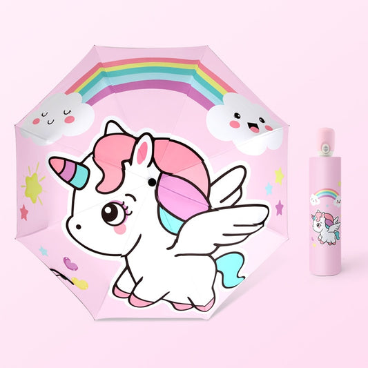 Pink Rainbow Unicorn Umbrella