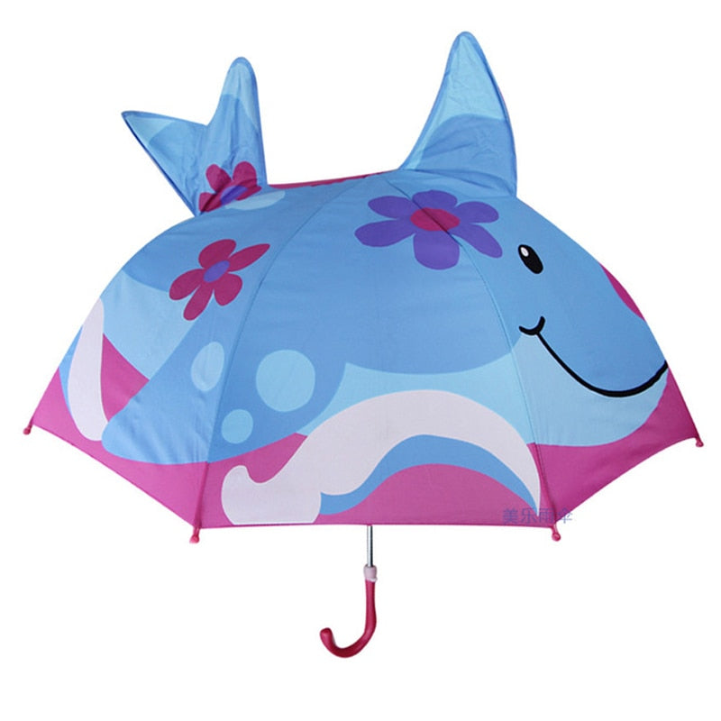 3-D Shark With Flowers Umbrella