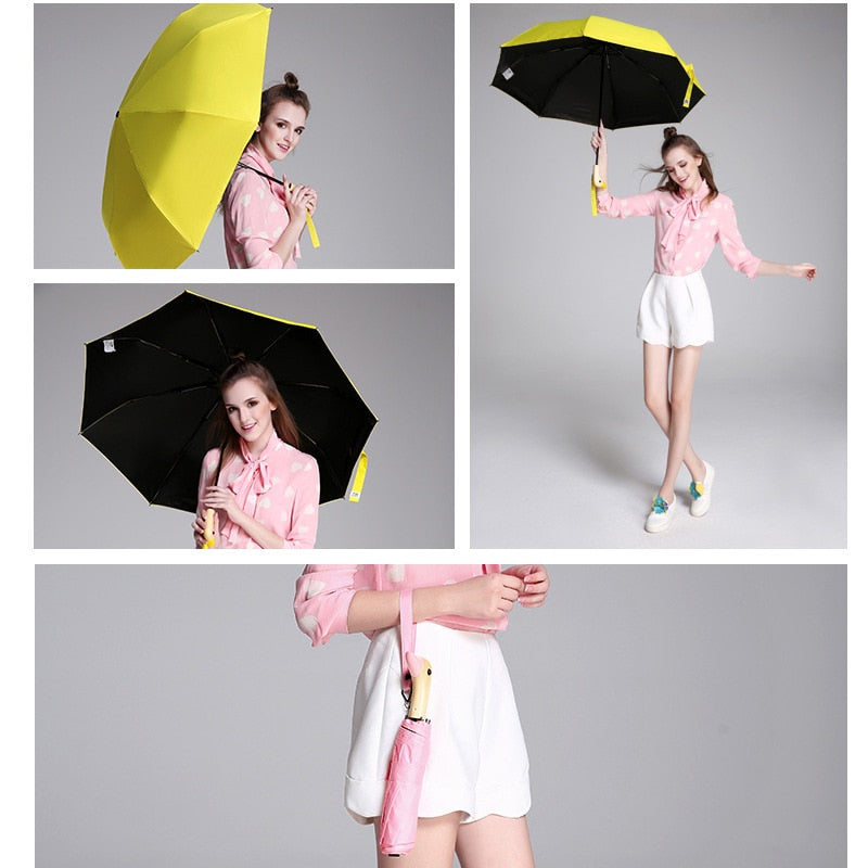 Yellow Duck Wooden Handle Umbrella